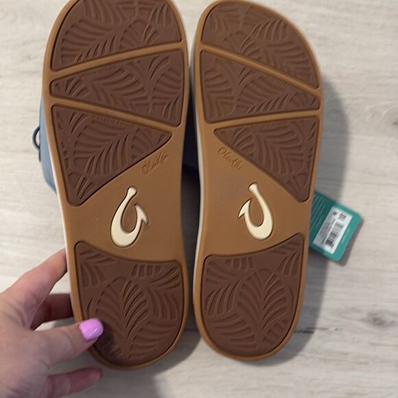 NWT- Olukai- NU’A ‘OLA- SEA ICE blue- slides- women’s size 10 - Picture 9 of 9